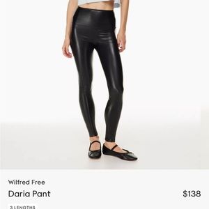 ARITZIA WILFRED DARIA LEATHER LEGGING BLACK - SIZE S